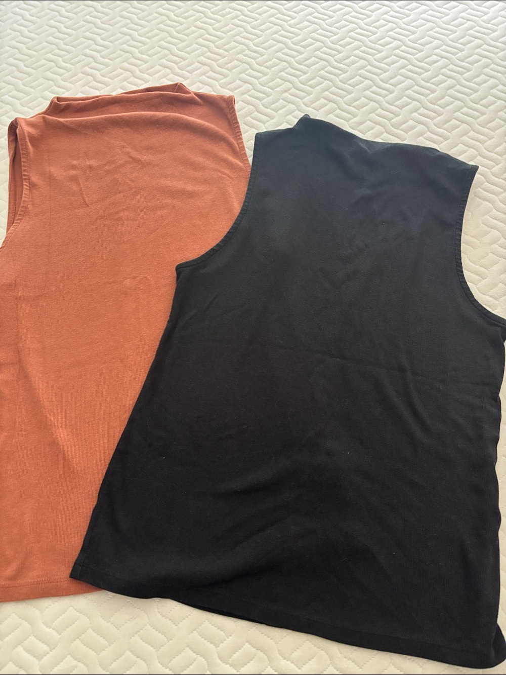 A New Day Women's Sleeveless Tank Top Black and Rust Orange Sz L High Neck